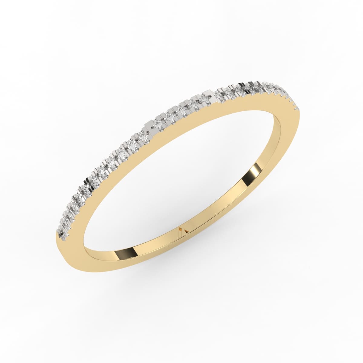 14K Gold Half Eternity Unique Lab Created Diamond Band (0.087 CTW, EFG, VVS1-VVS2)