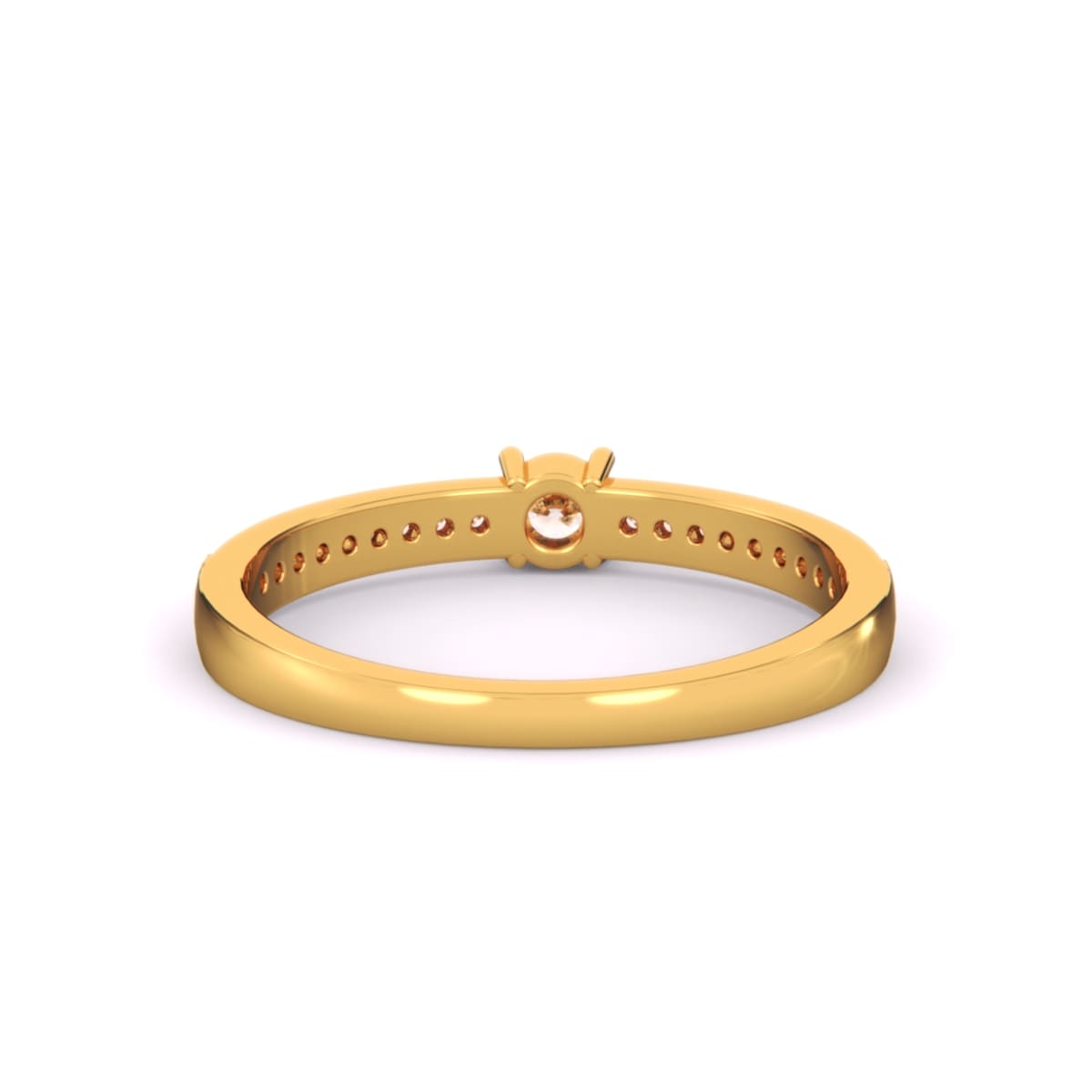 14K Gold with Minimalist Round Diamond Engagement Ring (Round, EF, VVS1-VVS2, 0.293CTW)