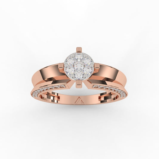 14K Gold Made Princess Perfect Diamond Ring (Round, DEF, VVS1-VVS2, 0.30CTW)