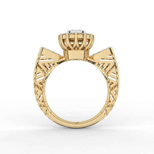 14K Gold Sunshine Fascinating Diamond Ring (Round, 0.630CTW, EF, VVS1-VVS2)