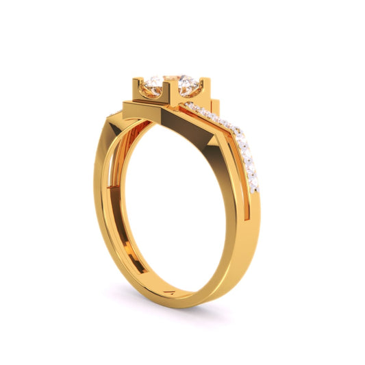 14K Gold with Lab Grown Diamond Double Raw Band Ring (Round, 9 Pcs, EF, VVS1-VVS2, 0.702CTW)