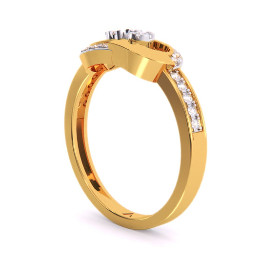 14K Gold Two Stone Lab Grown Diamond Wedding Ring (22 Pcs Round, EF, VVS1-VVS2, 0.383CTW)