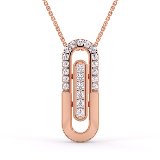 14K Gold Made Round Diamond Unique Bridal Pendant